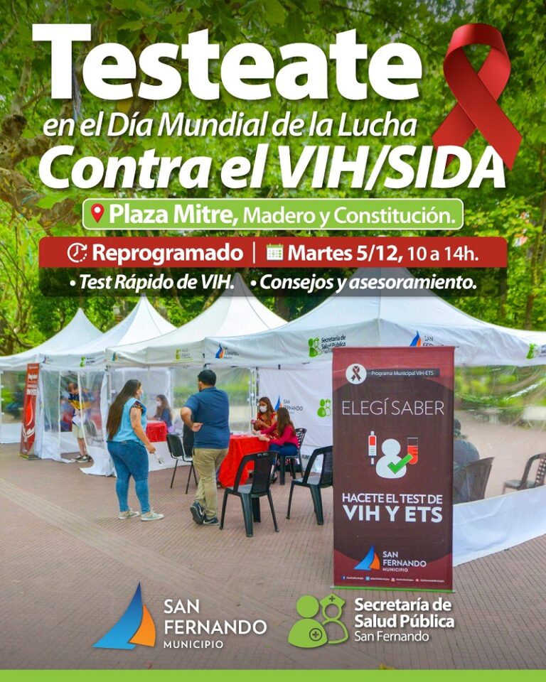 San Fernando realizará testeos por el Día Mundial de la Lucha contra el VIH/SIDA