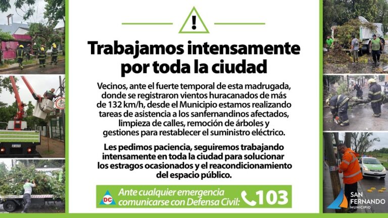 San Fernando brinda asistencia a los vecinos y declaró la Emergencia Climática
