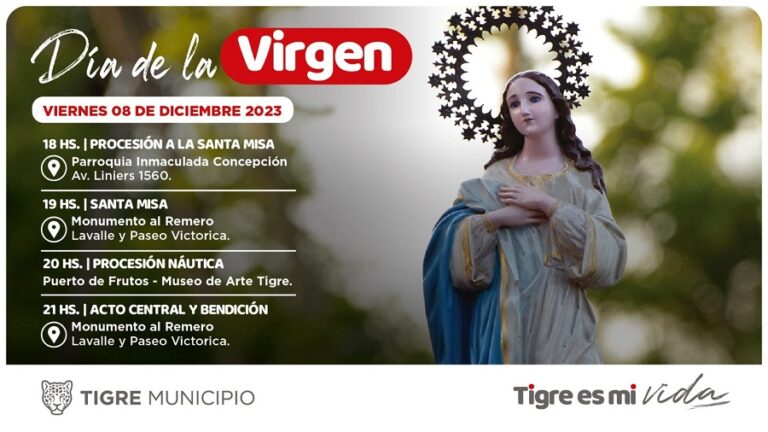 El Municipio de Tigre invita a la comunidad a celebrar la 74° edición del Día de la Virgen
