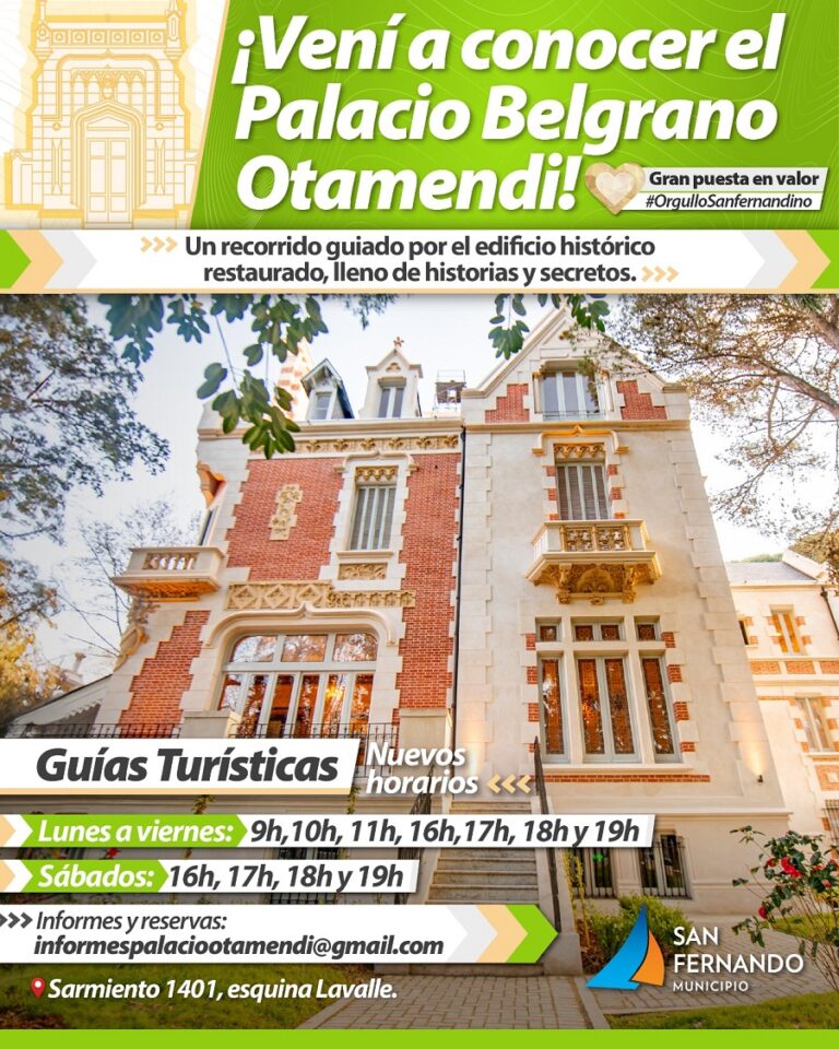 San Fernando invita a visitar el Palacio Belgrano-Otamendi