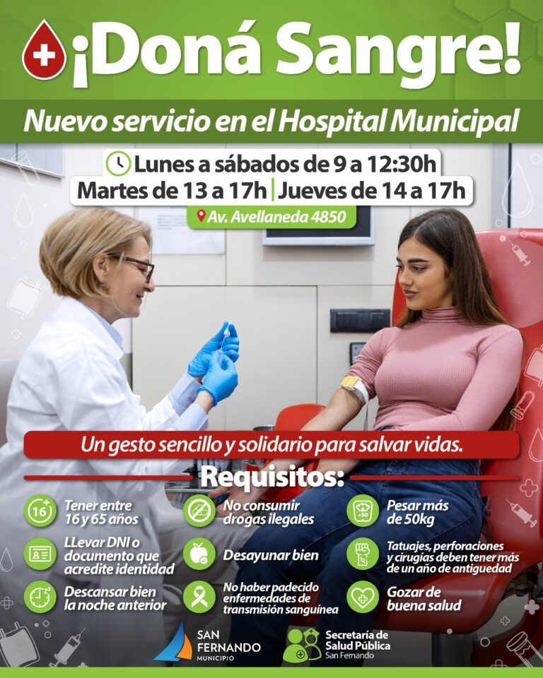 Doná sangre en el Hospital Municipal de San Fernando