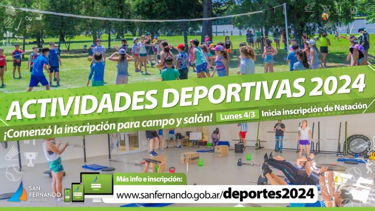 San Fernando ya inscribe online para las actividades deportivas de campo y salón 2024