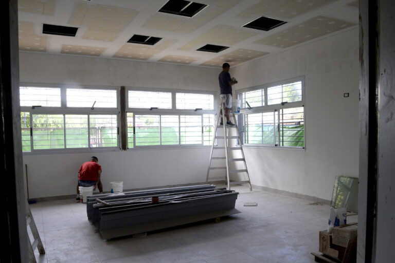 Julio Zamora visitó la obra de ampliación de la Escuela Secundaria N° 32 en Benavídez