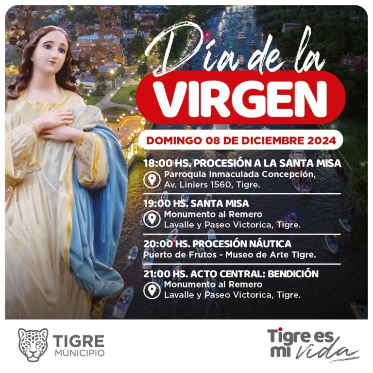 El Municipio de Tigre se prepara para vivir la 75° celebración del Día de la Virgen