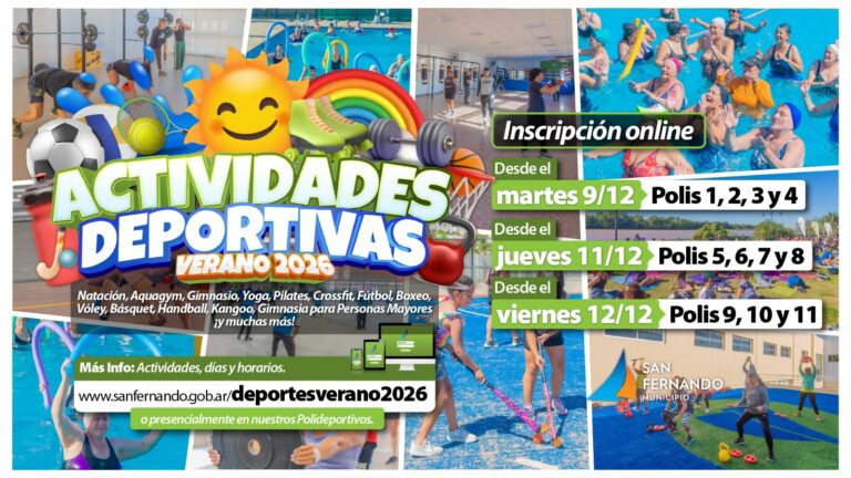 Empieza la inscripción a las actividades deportivas de verano 2026 en San Fernando