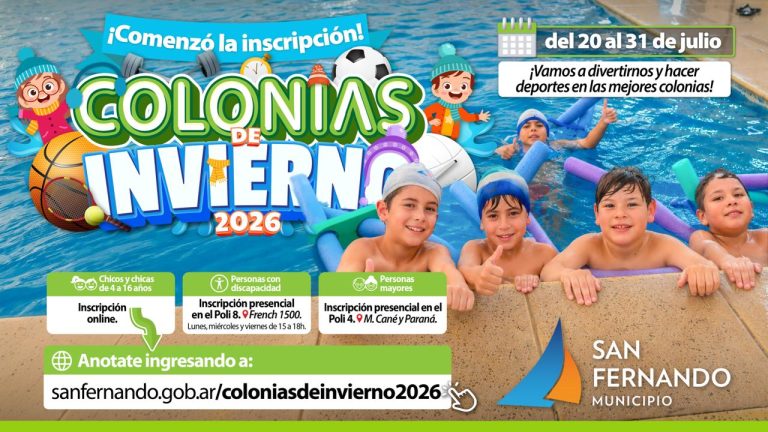 San Fernando inició la inscripción a sus Colonias de Invierno 2026